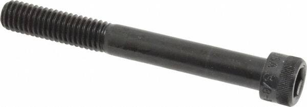 Made in USA - 3/8-16 UNC Hex Socket Drive, Socket Cap Screw - Alloy Steel, Black Oxide Finish, Partially Threaded, 3-1/4" Length Under Head - Americas Industrial Supply