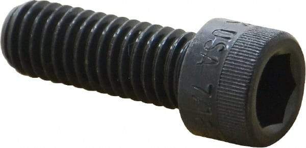 Made in USA - 7/16-14 UNC Hex Socket Drive, Socket Cap Screw - Alloy Steel, Black Oxide Finish, Fully Threaded, 1-1/4" Length Under Head - Americas Industrial Supply