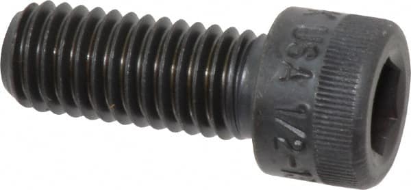 Made in USA - 1/2-13 UNC Hex Socket Drive, Socket Cap Screw - Alloy Steel, Black Oxide Finish, Fully Threaded, 1-1/4" Length Under Head - Americas Industrial Supply