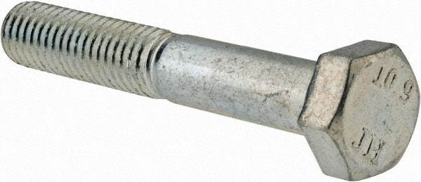 Value Collection - M8x1.25mm Metric Coarse, 50mm Length Under Head Hex Head Cap Screw - Partially Threaded, Grade 10.9 Alloy Steel, Zinc-Plated Finish, 13mm Hex - Americas Industrial Supply