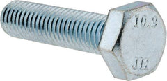 Value Collection - M10x1.50mm Metric Coarse, 40mm Length Under Head Hex Head Cap Screw - Partially Threaded, Grade 10.9 Alloy Steel, Zinc-Plated Finish, 16mm Hex - Americas Industrial Supply