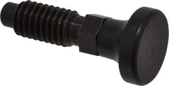 Gibraltar - 3/8-16, 3/4" Thread Length, 1/4" Max Plunger Diam, 0.25 Lb Init to 2 Lb Final End Force, Knob Handle Plunger - Delrin Knob, 0.94" Body Length, 3/4" Length Under Head/Shoulder, 0.19" Plunger Projection - Americas Industrial Supply