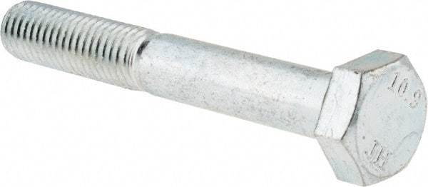 Value Collection - M10x1.50mm Metric Coarse, 70mm Length Under Head Hex Head Cap Screw - Partially Threaded, Grade 10.9 Alloy Steel, Zinc-Plated Finish, 16mm Hex - Americas Industrial Supply