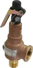 Midwest Control - 3/4" Inlet, 1" Outlet, ASME Safety Relief Valve - 135 Max psi, Bronze, 567 Cubic' per Min - Americas Industrial Supply