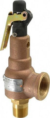 Midwest Control - 3/4" Inlet, 1" Outlet, ASME Safety Relief Valve - 150 Max psi, Bronze, 625 Cubic' per Min - Americas Industrial Supply