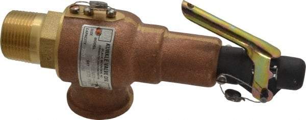 Midwest Control - 1" Inlet, 1" Outlet, ASME Safety Relief Valve - 175 Max psi, Bronze, 720 Cubic' per Min - Americas Industrial Supply