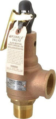 Midwest Control - 1-1/4" Inlet, 1-1/2" Outlet, ASME Safety Relief Valve - 150 Max psi, Bronze, 1,602 Cubic' per Min - Americas Industrial Supply