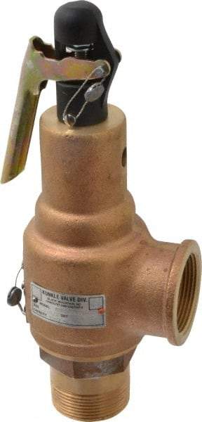 Midwest Control - 1-1/2" Inlet, 1-1/2" Outlet, ASME Safety Relief Valve - 125 Max psi, Bronze, 1,357 Cubic' per Min - Americas Industrial Supply