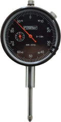 Fowler - 1" Range, 0-100 (Continuous), 0-50-0 (Balanced) Dial Reading, 0.001" Graduation Dial Drop Indicator - 2-1/4" Dial, 1mm Range per Revolution, Revolution Counter - Americas Industrial Supply