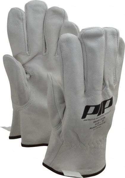 Novax - Class 00 & 0, Size XL (10), 10" Long, Grain Goatskin Leather Protector - Natural, Not for Electrical Protection (ASTM F696-02), Wear Over Rubber Insulating Gloves, ASTM F696-02 - Americas Industrial Supply