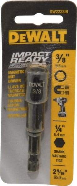 DeWALT - 3/8" Magnetic Nutsetter - 1/4" Hex Drive, 2-9/16" OAL - Americas Industrial Supply