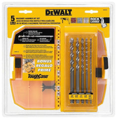DeWALT - 5/32 to 3/8", 135° Point, Bright Finish, Carbide-Tipped Hammer Drill Bit Set - Exact Industrial Supply