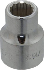 Blackhawk by Proto - 5/16", 3/8" Drive, Standard Hand Socket - 12 Points, 57/64" OAL, Chrome Finish - Americas Industrial Supply