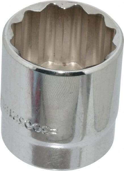 Blackhawk by Proto - 1", 3/8" Drive, Standard Hand Socket - 12 Points, 1-13/32" OAL, Chrome Finish - Americas Industrial Supply