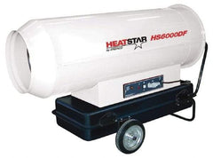 Heatstar - 610,000 BTU Rating, Diesel Forced Air Heater - 14,250 Sq Ft Max Heating Area, 35.6 Gal Capacity, Fuel with Diesel, Kerosene, JP-8 & Jet8 - Americas Industrial Supply