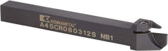 Kennametal - A4SC, Right Hand Cut, 28mm Max Workpc Diam, A4 G0200.. Insert, Indexable Cutoff Toolholder - 14.5mm Max Depth of Cut, 12.7mm Shank Width, 12.7mm Shank Height, 114.3mm OAL - Americas Industrial Supply