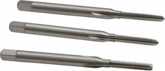 Cleveland - #3-48 UNC, 3 Flute, Bottoming, Plug & Taper, Bright Finish, High Speed Steel Tap Set - Right Hand Cut, 1-13/16" OAL, 1/2" Thread Length - Americas Industrial Supply