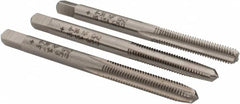 Cleveland - #8-36 UNF, 4 Flute, Bottoming, Plug & Taper, Bright Finish, High Speed Steel Tap Set - Right Hand Cut, 2-1/8" OAL, 0.38" Thread Length - Americas Industrial Supply