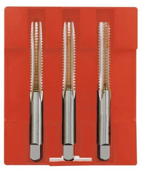 Cleveland - M20x2.50, 4 Flute, Bottoming, Plug & Taper, Bright Finish, High Speed Steel Tap Set - Right Hand Cut, 2" Thread Length, Series 1004 - Americas Industrial Supply