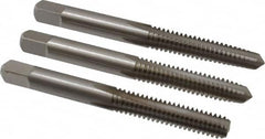 Cleveland - 1/4-20 UNC, 4 Flute, Bottoming, Plug & Taper, Bright Finish, High Speed Steel Tap Set - Right Hand Cut, 63.5mm OAL, 0.63" Thread Length - Americas Industrial Supply