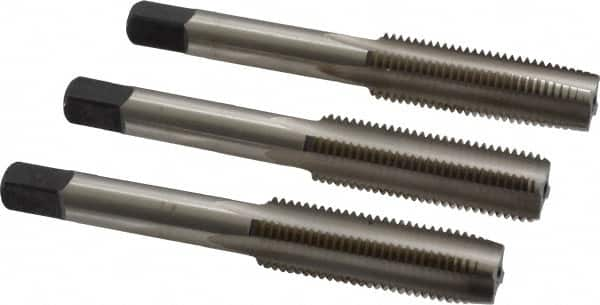 Cleveland - 7/16-20 UNF, 4 Flute, Bottoming, Plug & Taper, Bright Finish, High Speed Steel Tap Set - Right Hand Cut, 3-5/32" OAL, 0.88" Thread Length - Americas Industrial Supply