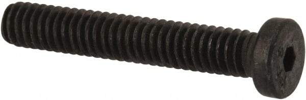Made in USA - #8-32 UNC Hex Socket Drive, Low Socket Cap Screw - Grade 4037 Alloy Steel, Black Oxide Finish, Fully Threaded, 1" Length Under Head - Americas Industrial Supply