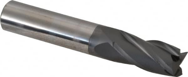 Niagara Cutter - 1/2", 1" LOC, 1/2" Shank Diam, 3" OAL, 4 Flute, Solid Carbide Square End Mill - Single End, Diamond Finish, Spiral Flute, 30° Helix, Right Hand Cut, Right Hand Flute, Series DIA430 - Americas Industrial Supply