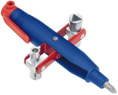 Knipex - 1 Piece Cabinet Key - 3 to 5mm Two-Way Key Bit Capacity, 5, 6, 8mm Square Capacity, 9mm Triangular Capacity - Americas Industrial Supply