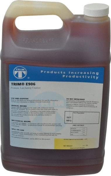 Master Fluid Solutions - Trim E906, 1 Gal Bottle Cutting & Grinding Fluid - Water Soluble, For Gear Hobbing, Heavy-Duty Broaching, Machining, Surface/Pocket/Thread Milling - Americas Industrial Supply