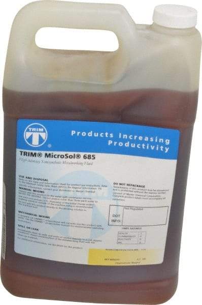 Master Fluid Solutions - Trim MicroSol 685, 1 Gal Bottle Cutting & Grinding Fluid - Semisynthetic, For Machining - Americas Industrial Supply