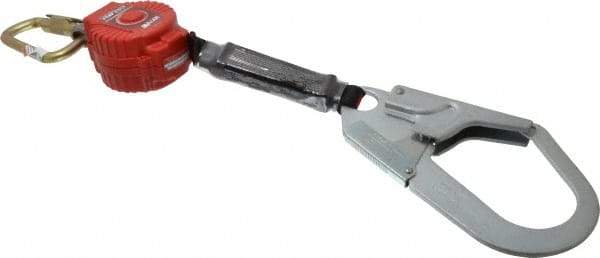 Miller - 6' Long, 400 Lb Capacity, Vectran/Polyester Fall Limiter - Aluminum Locking Rebar Hook Connector, Self-Locking Carabiner Connector - Americas Industrial Supply