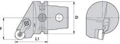 Kennametal - Left Hand Cut, Size KM63, RN.. Insert Compatiblity, Internal Modular Turning & Profiling Cutting Unit Head - 43mm Ctr to Cutting Edge, 60mm Head Length, Through Coolant, Series Kenloc - Americas Industrial Supply