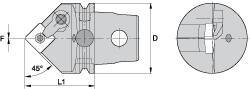 Kennametal - Neutral Cut, Size KM63, SN.. Insert Compatiblity, External Modular Turning & Profiling Cutting Unit Head - 60mm Head Length, Through Coolant, Series Kenloc - Americas Industrial Supply