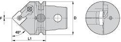 Kennametal - Neutral Cut, Size KM63, SN.. Insert Compatiblity, External Modular Turning & Profiling Cutting Unit Head - 60mm Head Length, Through Coolant, Series Kenloc - Americas Industrial Supply