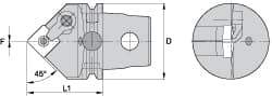 Kennametal - Neutral Cut, Size KM63, SN.. Insert Compatiblity, External Modular Turning & Profiling Cutting Unit Head - 60mm Head Length, Through Coolant, Series Kenloc - Americas Industrial Supply