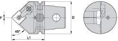 Kennametal - Neutral Cut, Size KM63, SN.. Insert Compatiblity, External Modular Turning & Profiling Cutting Unit Head - 60mm Head Length, Through Coolant, Series Kenloc - Americas Industrial Supply