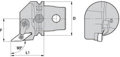 Kennametal - Left Hand Cut, Size KM63, VN.. Insert Compatiblity, External Modular Turning & Profiling Cutting Unit Head - 43mm Ctr to Cutting Edge, 60mm Head Length, Through Coolant, Series Kenloc - Americas Industrial Supply