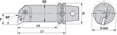 Kennametal - Left Hand Cut, 40mm Min Bore Diam, Size KM63 Steel Modular Boring Cutting Unit Head - 4.4094" Max Bore Depth, Through Coolant, Compatible with DN.. - Americas Industrial Supply