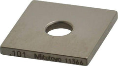 Mitutoyo - 0.101" Square Steel Gage Block - Accuracy Grade 0, Includes Certificate of Inspection - Americas Industrial Supply