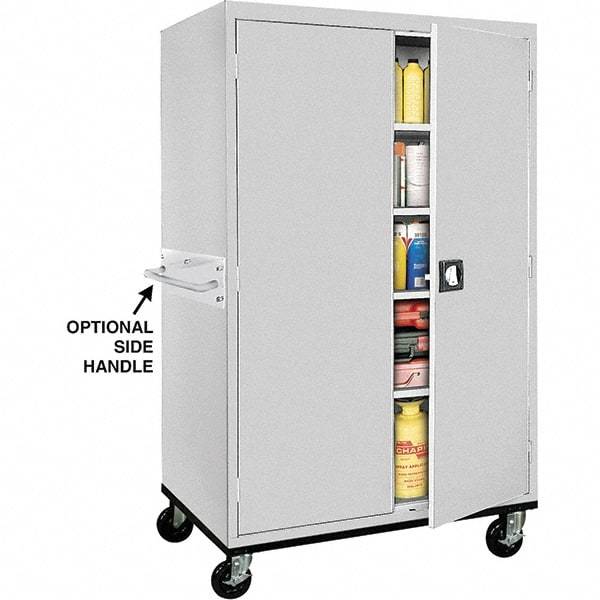Sandusky Lee - 5 Shelf Mobile Storage Cabinet - Steel, 46" Wide x 24" Deep x 72" High, Dove Gray - Americas Industrial Supply