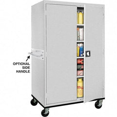 Sandusky Lee - 5 Shelf Mobile Storage Cabinet - Steel, 46" Wide x 24" Deep x 72" High, Dove Gray - Americas Industrial Supply