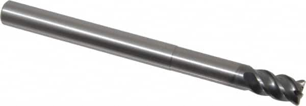 OSG - 10mm, 4 Flute, Single End, Solid Carbide, 1mm Corner Radius End Mill - 120mm OAL, 45° Helix, Right Hand Flute, 15mm LOC, Right Hand Cut, 50mm Extended Reach - Americas Industrial Supply