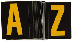 Made in USA - Letter Label - Legend: A-Z, English, Yellow & Black - Americas Industrial Supply