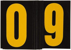 Made in USA - Letter Label - Legend: 0-9, English, Yellow & Black - Americas Industrial Supply