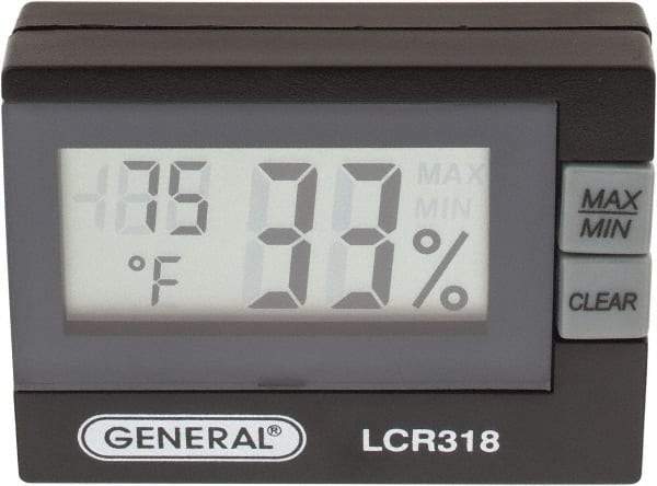 General - 14 to 140°F, 10 to 99% Humidity Range, Thermo-Hygrometer - 5% Relative Humidity Accuracy, 0.1% RH, 0.1° Temp Resolution - Americas Industrial Supply