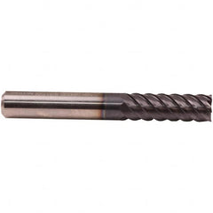Emuge - 16mm Diam, 48mm LOC, 8 Flute Solid Carbide Roughing & Finishing End Mill - TiAlN Finish, 108mm OAL, 16mm Shank Diam, Cylindrical Shank, 50° Helix, Extra Long Length - Americas Industrial Supply