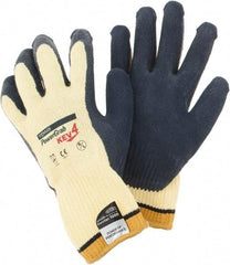 PIP - Size L, ANSI Cut Lvl A3, Cut Resistant Gloves - Palm & Fingers Coated, Yellow/Blue - Americas Industrial Supply