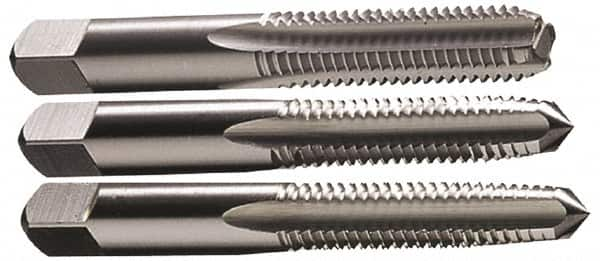 Hertel - #0-80 UNF, 2 Flute, Bottoming, Plug & Taper, Bright Finish, High Speed Steel Tap Set - 1-5/8" OAL, 2B/3B Class of Fit - Americas Industrial Supply