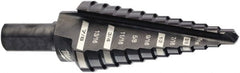 Milwaukee Tool - 12 Hole Sizes, 3/16 to 7/8" Hole Diam High Speed Steel Step Drill Bit - Americas Industrial Supply
