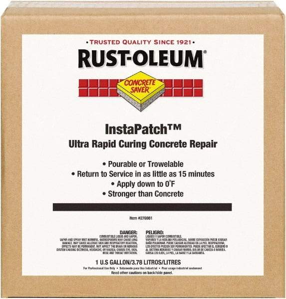 Rust-Oleum - 1 Gal Bottle Concrete Repair/Resurfacing - Gray, 230 Sq Ft Coverage, Polyethylene - Americas Industrial Supply